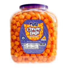 Utz Cheese Balls Barrel, Tasty Snack Baked with Real Cheddar Cheese, 36.5 Oz