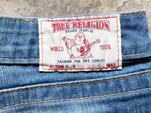 True Religion Allie Size 28 Wide Cuffs Wide Leg Hot Denim Short Shorts USA - 第 3/4 張圖片