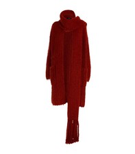 Joseph Brushed Mohair Cardigan Coat Scarf Burnt Red Size Xs £795 New Nwt