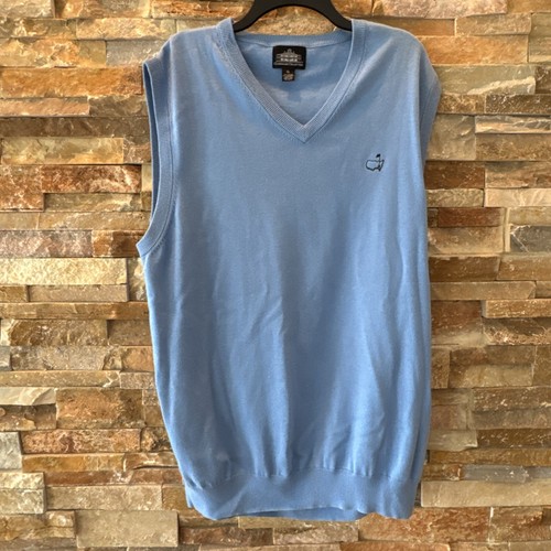 Masters Clubhouse Collection Men’s Vest Light Blue Augusta Cashmere Blend Xl