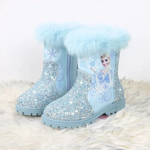 Winter Neu Elsa Kinder Mädchen Elsa Prinzessin Kristall Paillette Kurze Stiefel - Bild 24 von 42