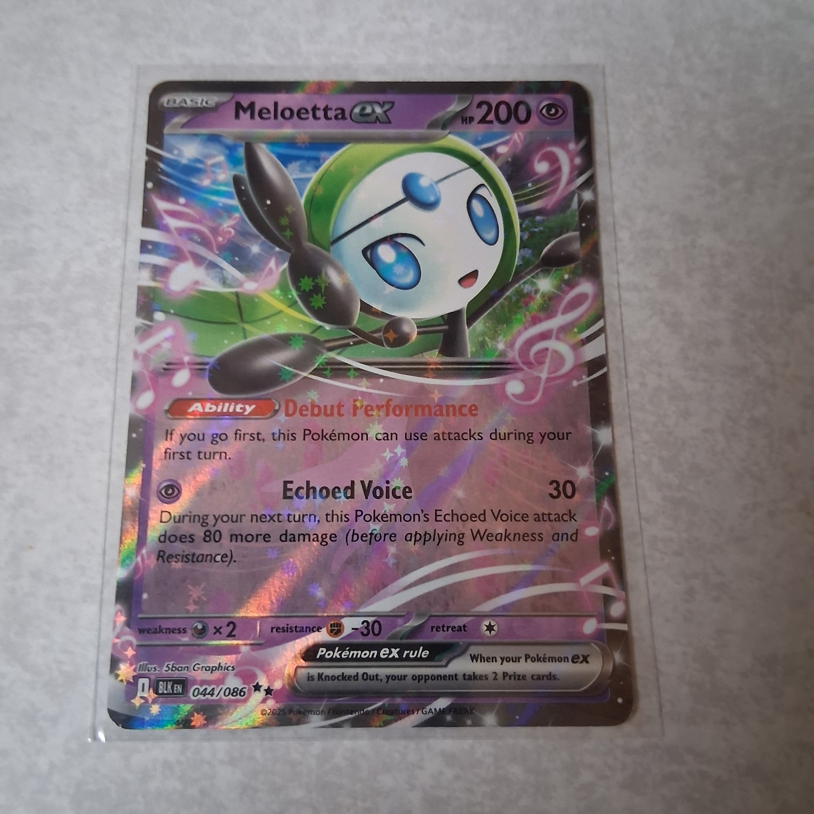Meloetta Ex (044/086) Pokemon TCG Scarlet & Violet: Black Bolt (NM) Holo