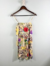 S-Twelve Women's Tiered Mini Dress Boho Festival Floral Colorful Size S