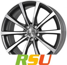 Brock B32 himalaya-grey front-poliert 8.5x19" ET45 LK5 112 ML 66.6 Alufelgen ...