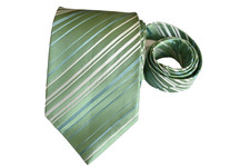KENNETH COLE MEN'S TIE GREEN/STRIPED Width: 3.75" Length: 59"