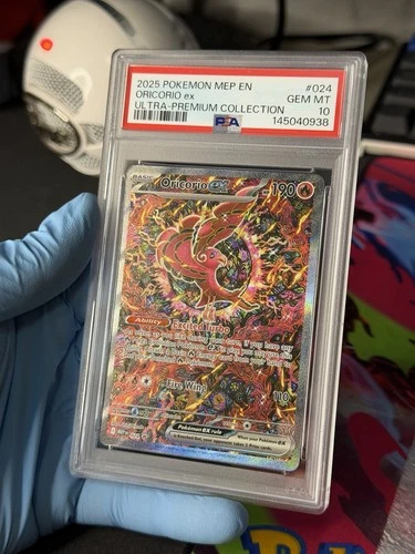 2025 Pokemon EN-Me Black Star Promo Oricorio Ex PSA 10 Mega Charizard UPC Promo!