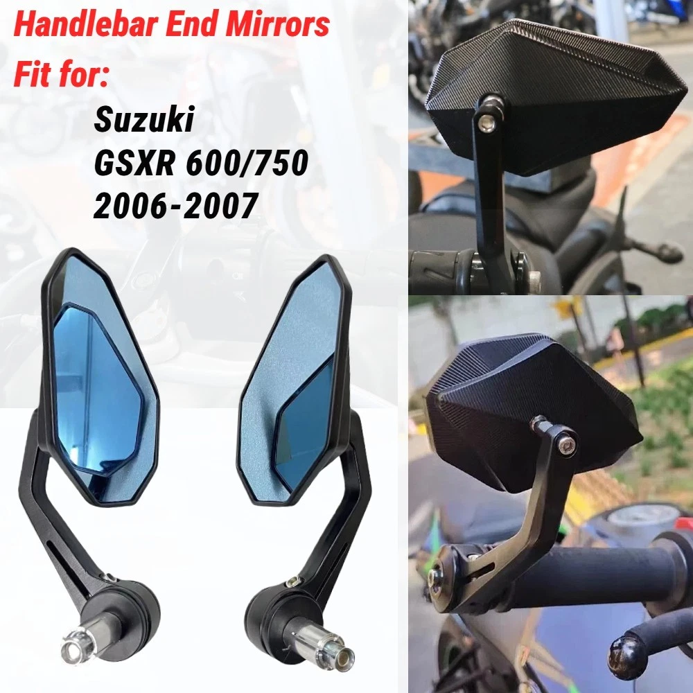 CNC Aluminum Pair of 7/8" Handlebar End Mirrors for Suzuki GSXR600/750 2006 2007