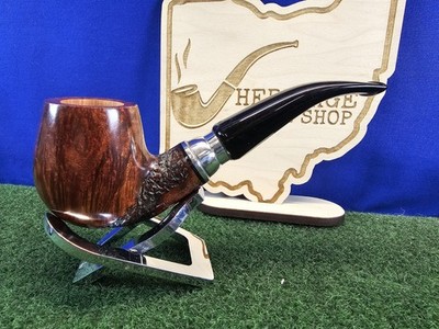L'Anatra dalle uova d'Oro Partial Rustication Handmade Briar Pipe, Unsmoked