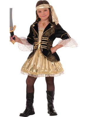 Golden Seas Pirate Girl's Costume Small 4-6