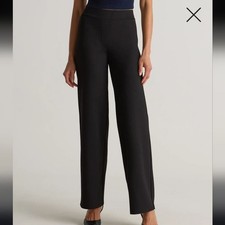 3308 NWT Quince Ultra-Stretch Ponte Wide Leg Pants Black Sz Med
