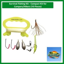 Compact Yellow Fishing Kit for Campers - 10-Piece Survival Gear for Emergencies