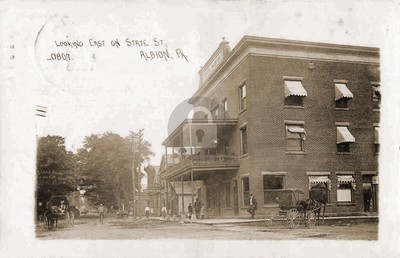 Albion PA Pennsylvania State Street View 1914 RPPC Photo Postcard COPY