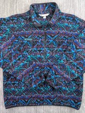 Vintage Columbia 1/4 Zip Fleece Pullover Western Large Made in USA Men  s Aztec