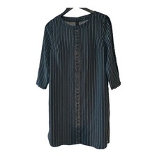 Ann Taylor Black White Shift Dress with Lace Details Size Small