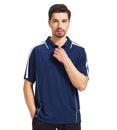 Mens Short Sleeve Polo Shirts, Golf Casual Sport Contrast Breathable Collared T - Picture 46 of 52