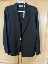 Tailored By Susan Graver Medium Black Blazer NWOT A658936