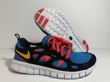 New Nike Free Run 2 GS Black Blue Gold White Size 5Y Boys DX1788-001