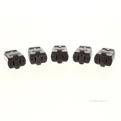 5 Leviton Brown 1-15 Straight Blade Connector Plugs NEMA 1-15R 15A 125V 102-P