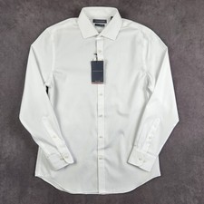 Tommy Hilfiger Dress Shirt Mens 15.5 32-33 White Slim Fit Wrinkle Free NEW
