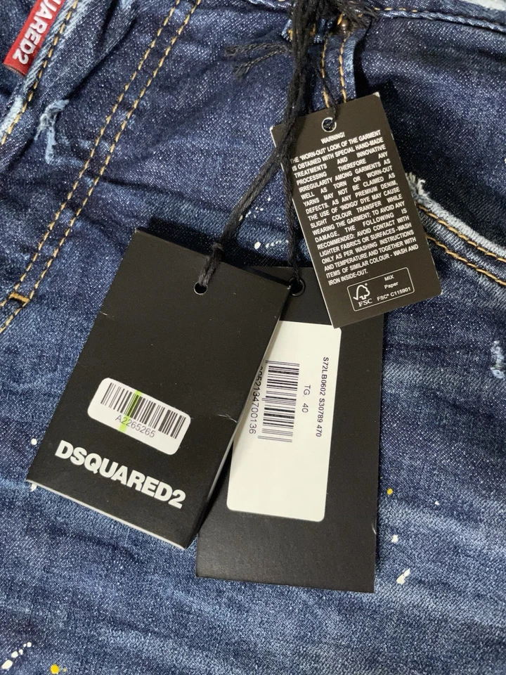 DSQUARED2 Traveller Wide DARK BOB WASH Jeans IT40 Distressed NEU - Bild 4 von 4