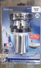 Keeney Push Button Sink Drain With Overflow Brass Polished Chrome 1-1/4" K820-75