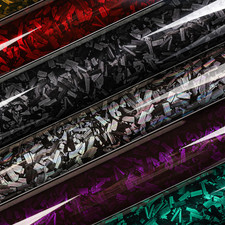 Image of UK Gloss Forged Carbon Fiber Pattern Wrap Car Body Air Release Film Sheet DIY