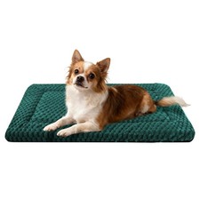 Dark Green Soft Durable Washable Anti Slip Dog Kennel Pad Crate Mat Size M 30x20