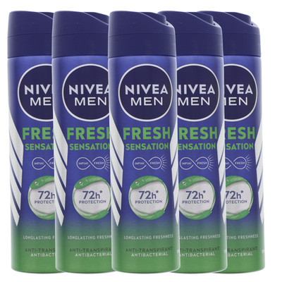 5 x NIVEA MEN Fresh Sensation Anti Transpirant Deo bis zu 72h Schutz je 150ml