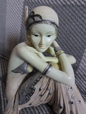 Joe Davies ArtDeco Style Sitting Lady Figurine?Vintage Retro Decorative Ornament