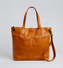 Brown Large Tote Bag w/ Detachable Adjustable Shoulder Strap, Inner Pockets