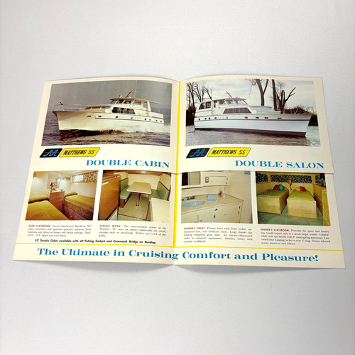Vintage Matthews 53' Flush Deck Modellboote Werbung Prospekt ausklappbar 60er - Bild 2 von 6