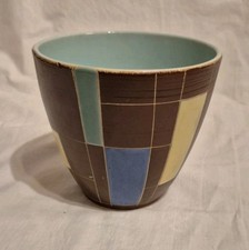 Übertopf Blumentopf D=16,5 cm 60er Jahre Bunt Abstraktes Muster Vintage  