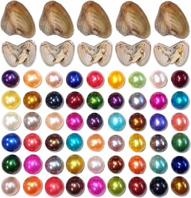 50PC Oyster with Round Pearl Inside Meaningful Color Freshwater Cultured Oyster