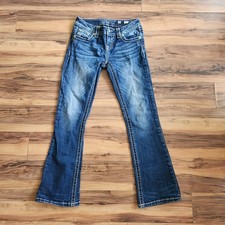 Miss Me Buckle Jeans Angel Wings Embellished Rhinestone Size 26 Signature Boot