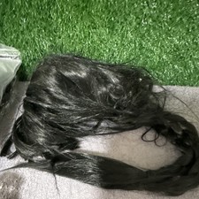 Black Straight Classic Cap Wig Natural Mesh Hairpiece for Adults