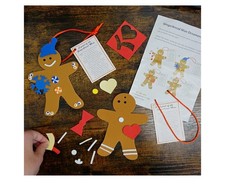 12 Pack Legend Of Gingerbread Man Ornament Craft DIY Foam Christmas Ornament Set