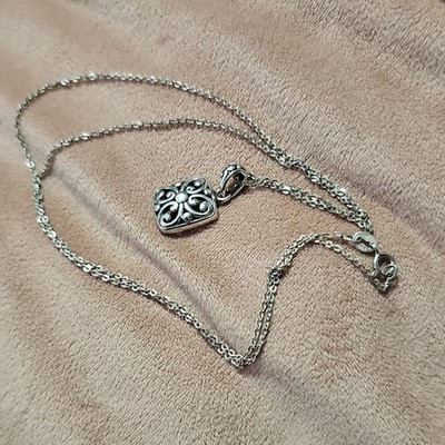 Lois Hill Sterling Silver Rectangular Pendant Necklace Signed 925