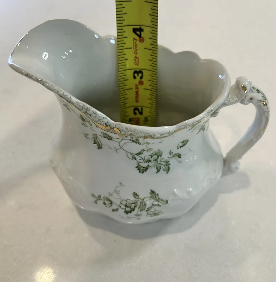 ANTIGUA JARRA WEDGWOOD & SONS Niobe Verde 4" Borde Dorado Excelente Estado De Colección Foto 3 de 4