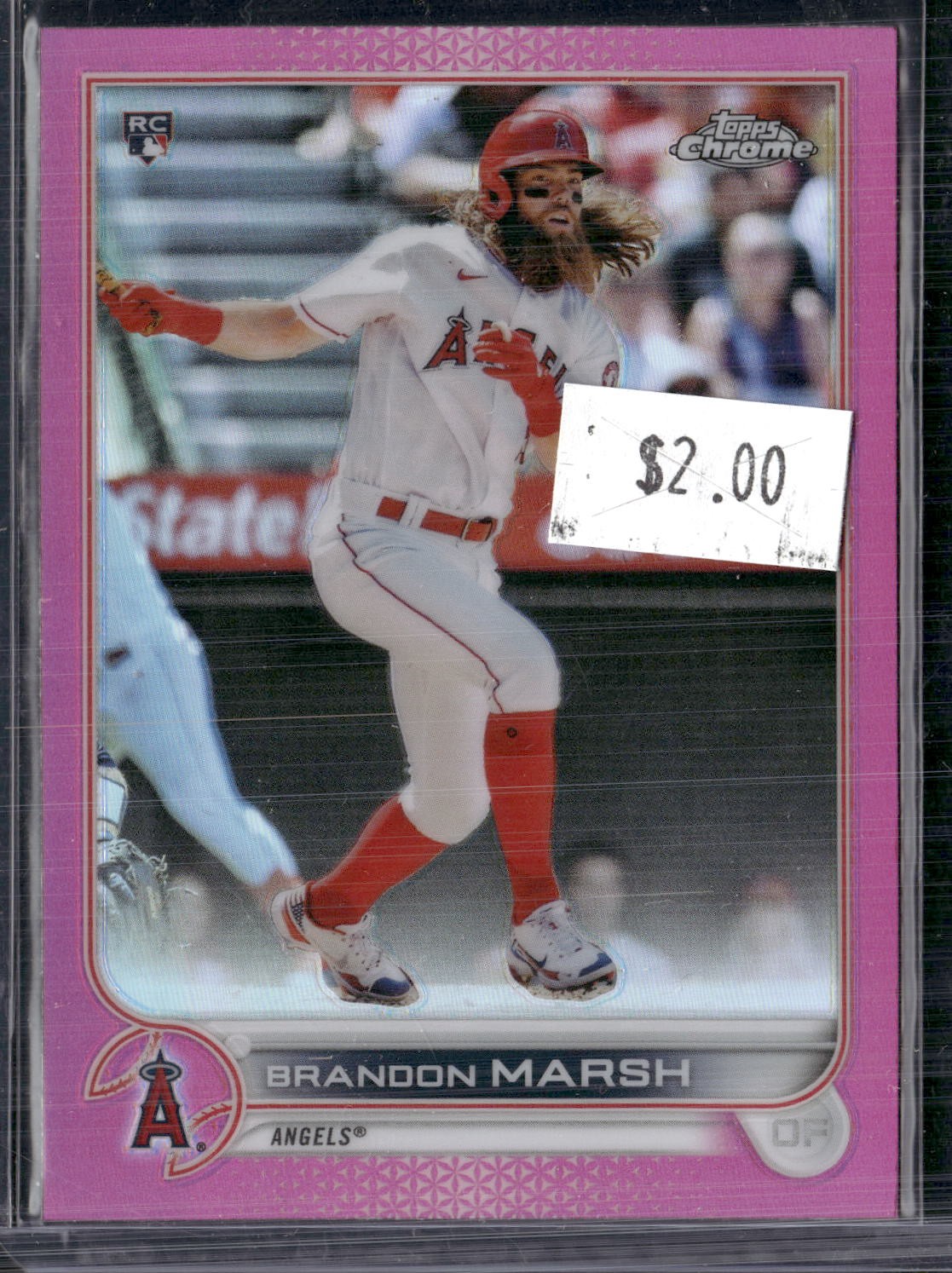 2022 Topps Chrome #133 Brandon Marsh Pink Refractor