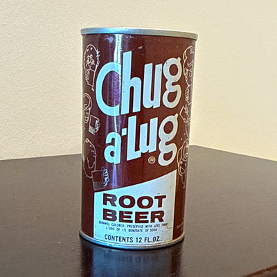 Chug-a-Lug Root Beer 12 fl oz Soda Can Pull Tab Brown White Silver Good Shape