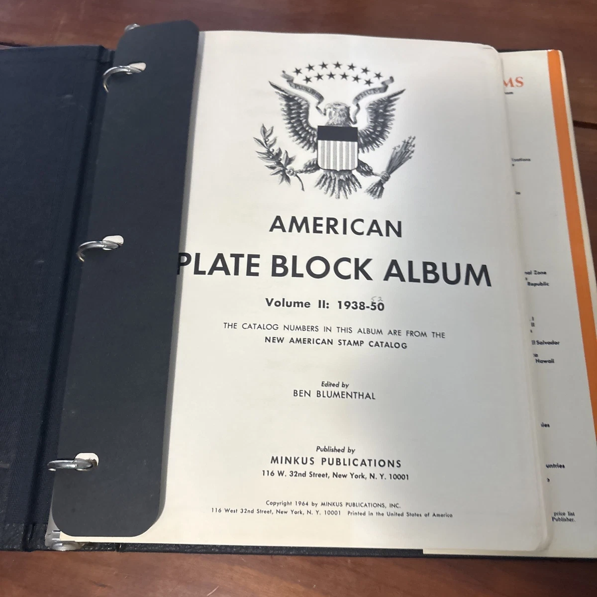 American Plate Block Album Volume II 1938-1950 with 145 blocks