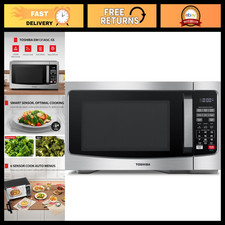 Stainless Steel Countertop Microwave Oven, 1.2 Cu.Ft, 1000W Power, Compact Desig