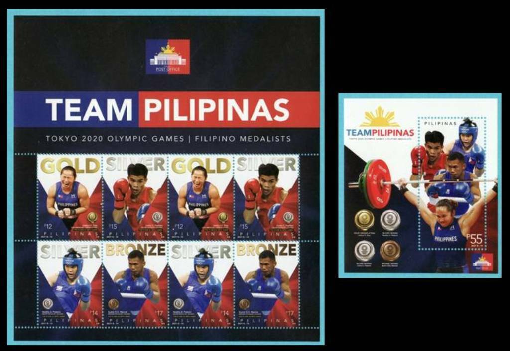 Philippines – 2021 Tokyo 【完売】 Olympics Filipino Medalists + 8 MS Sheet Souvenir MNH 激安 激安特価 送料無料