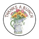 48 Thanks A Bunch Bow Envelope Seals Labels Stickers 1.2" Round