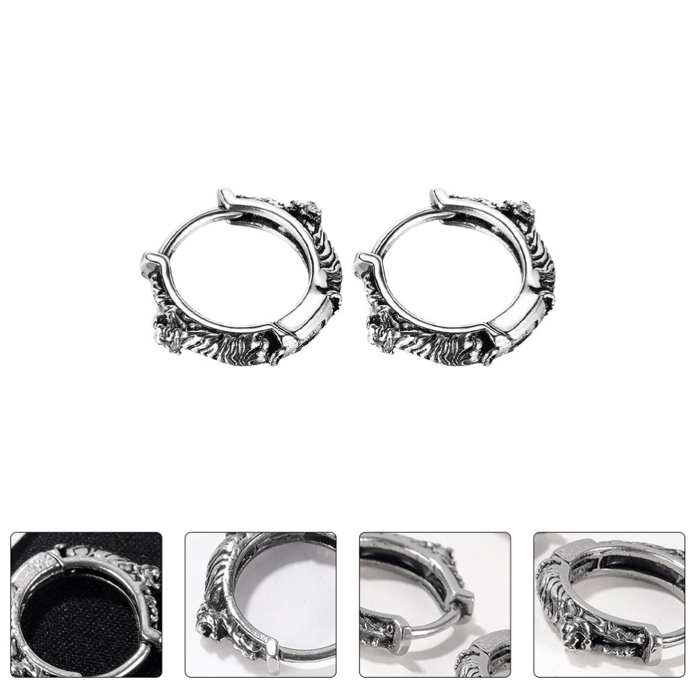 Hoop Earrings Circle Men 'S -free Fine Polishing Miss Man-image