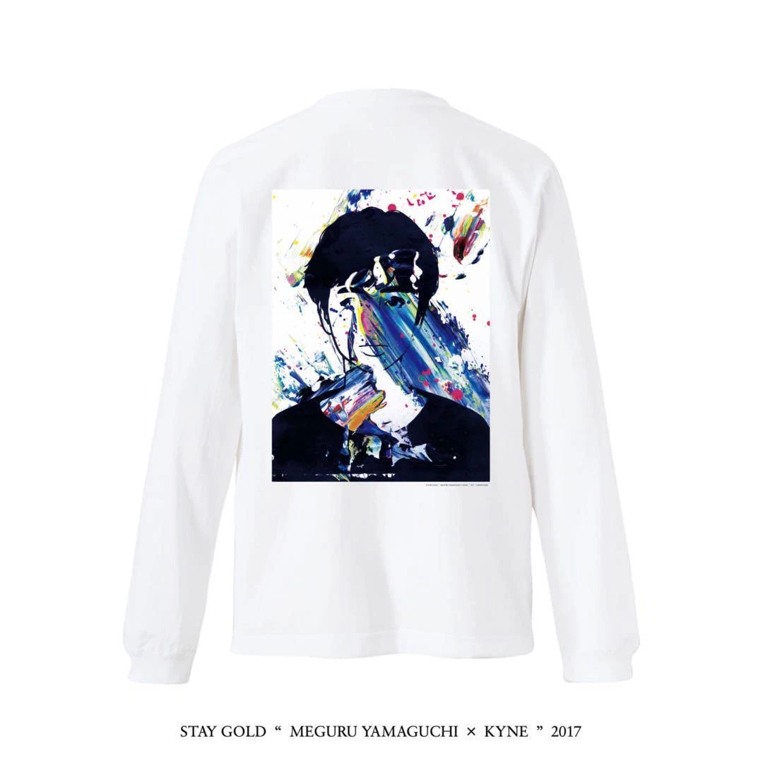 L size kyne meguru yamaguchi Collaboration T-shirt UNION SODA STAY GOLD