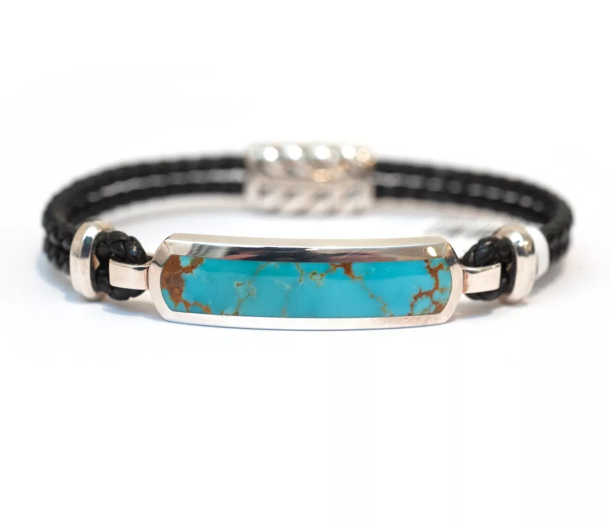 Mens turquoise leather bracelet clearance