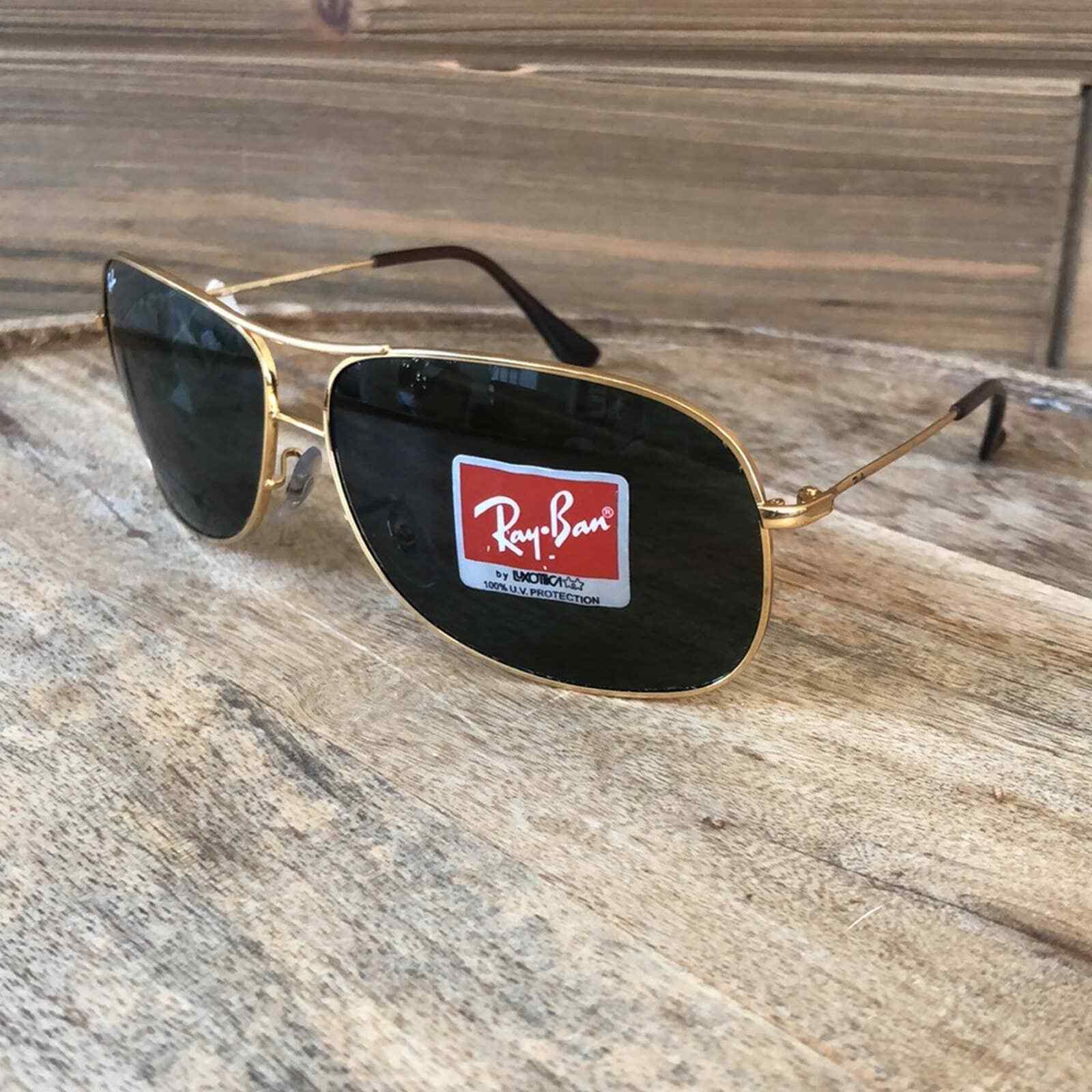 New RayBan Square Shaped Sunglasses RB3267 Gold F… - image 2