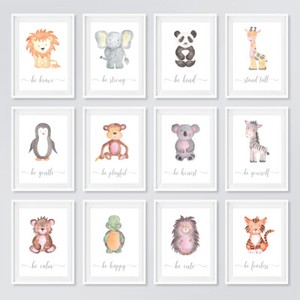 Safari Animal Baby Nursery Prints Set 