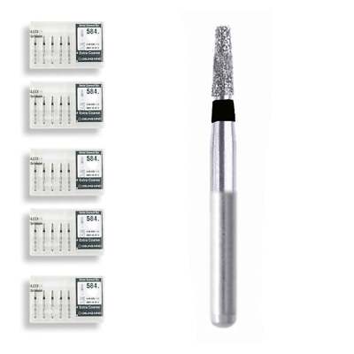 Conical, Round Edge 1.4 mm Dia. Extra Coarse Grit Diamond Dental Bur 25 Pcs